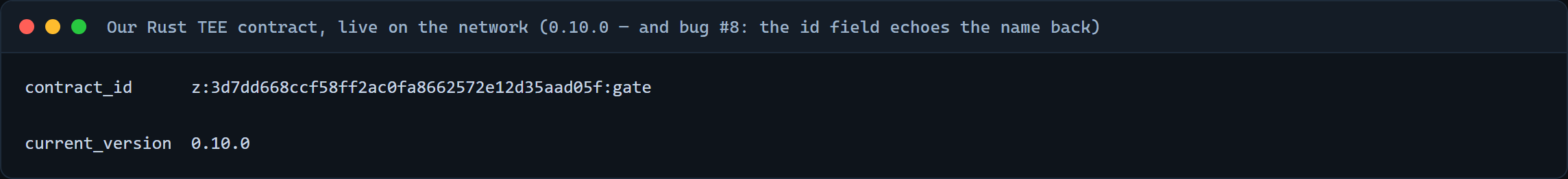 Contract get showing gate 0.6.0 live