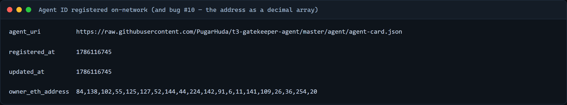 Agent registry record