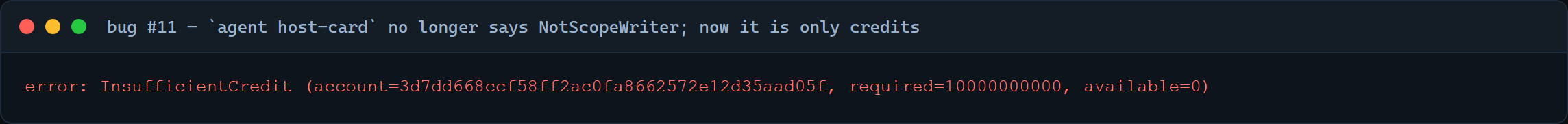 host-card NotScopeWriter error