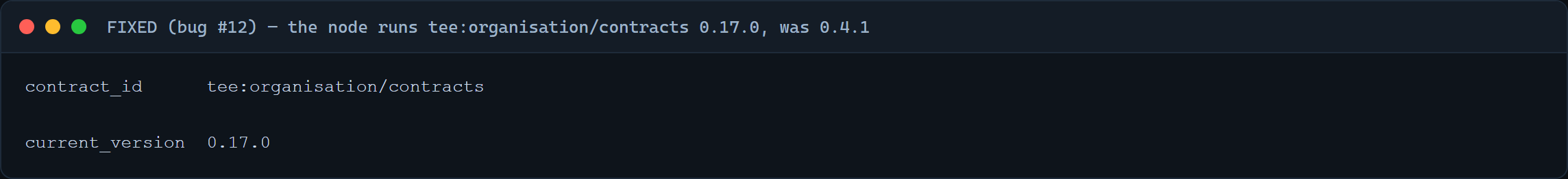 tee:organisation/contracts version 0.4.1